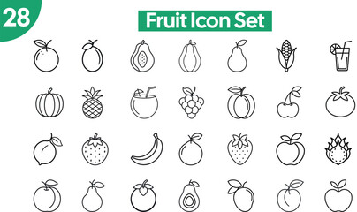 set of fruit icons
