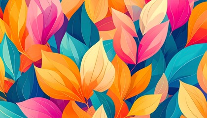 Vibrant Floral Vector Background with Bright and Colorful Flowers for Modern Graphic Design and Posters