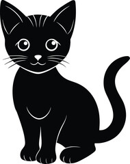 vector illustration of black cat