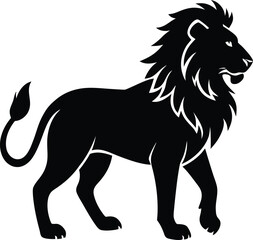 Black stallion silhouette vector illustration running with a flowing mane and tail