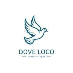 Obraz premium Dove Bird Logo Design – Peace, Freedom, Nature, and Spiritual Symbol Vector Icon