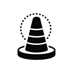 Black solid icon for safety cone