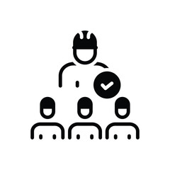 Black solid icon for safety meeting