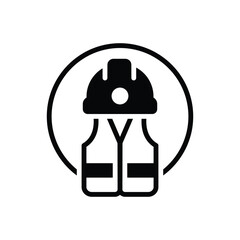 Black solid icon for wear