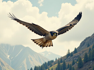 Naklejka premium flying bird in the sky