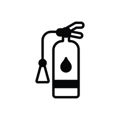 Black solid icon for fire extinguisher