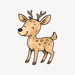 Cute cartoon deer illustration