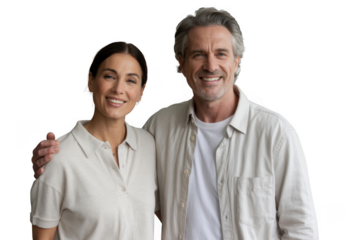 Smiling couple isolated on transparent background