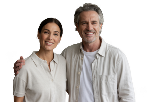 Smiling couple isolated on transparent background