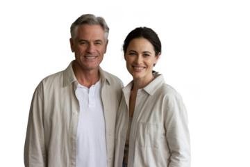 Smiling couple isolated on transparent background