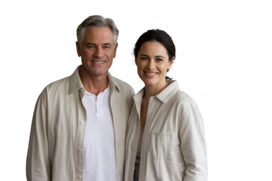 Smiling couple isolated on transparent background
