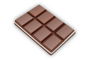 chocolate bar on white background
