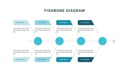Fishbone diagram infographic template design for business presentation