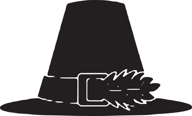 Elegant feather hat icon vector on a transparent background