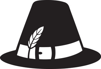 Elegant feather hat icon vector on a transparent background