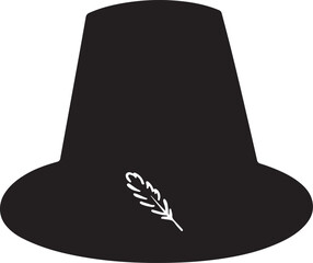 Elegant feather hat icon vector on a transparent background