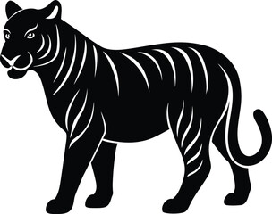 A striped zebra cartoon vector illustration of a wild safari mammal isolated on a white background