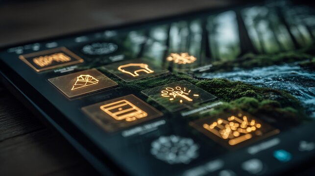 Glowing Conservation NGO Office: Environmentalists Working on Global Wildlife Protection and Sustainable Ecosystem Initiatives with Digital Maps