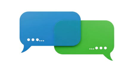 Dialogue messaging icon representing online conversation, mobile chat, and social media discussion. isolated PNG with Transparent Background
