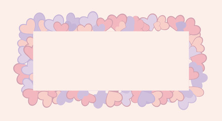 Pastel Heart Frame Background for Valentine's Day or Feminine Designs