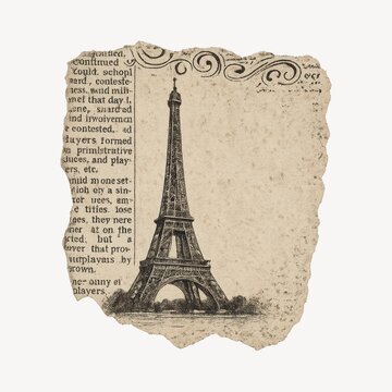 Vintage Eiffel Tower illustration