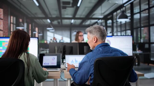 Office Person Reviewing Dashboard Data Analytics