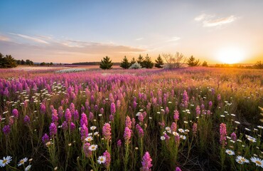 lavender field at sunset