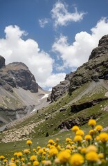 mountain landscape with blue sky