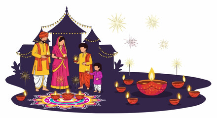 Hindu diwali day, happy diwali illustration #47