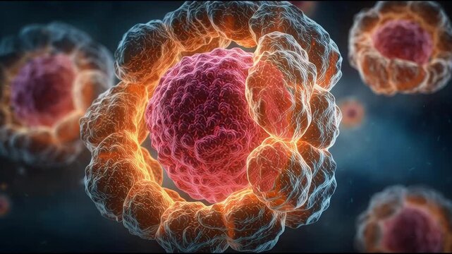 Creative depiction of a pathogen in relation to autophagy activation path and the importance of fasting cycles for health. Autophagy Cell Activation &ndash; Animated Video Version