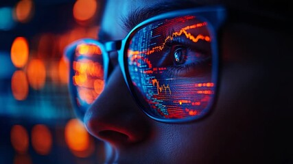 Close-up of person analyzing stock market data - Powered by Adobe