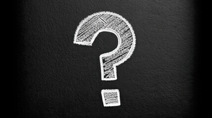 Artistic Chalkboard Background Featuring Large Question Mark Symbol to Represent Uncertainty, Curiosity, and Inquiry in Conceptual Design