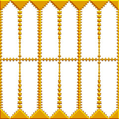Golden Ornamental Arch Frame Pattern with Intricate 3D Design