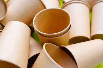 Brown paper cups, disposable glass