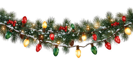 Realistic Christmas string lights isolated on transparent glowing fairy garland elements high resolution PNG clipart for holiday cards banners posters and web