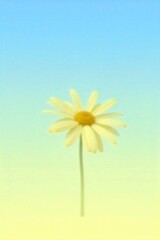 Minimalist daisy silhouette against a gradient sky, stylized A stark, clean silhouette of a single daisy, its outline perfectly defined against a smooth, soft gradient of sky colors, transitioning