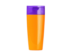 A vibrant orange tumbler with a purple lid designed for versatile use.