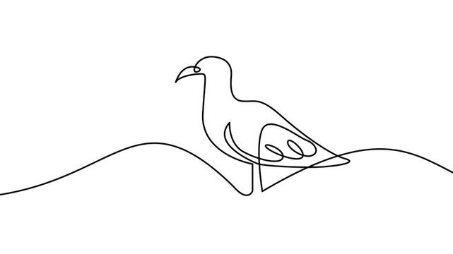 Minimalist Pigeon One Line Drawing Illustration