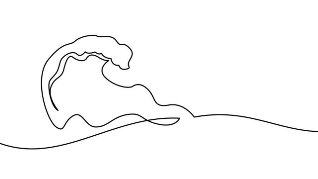 Minimalist Wave Line Art on White Background
