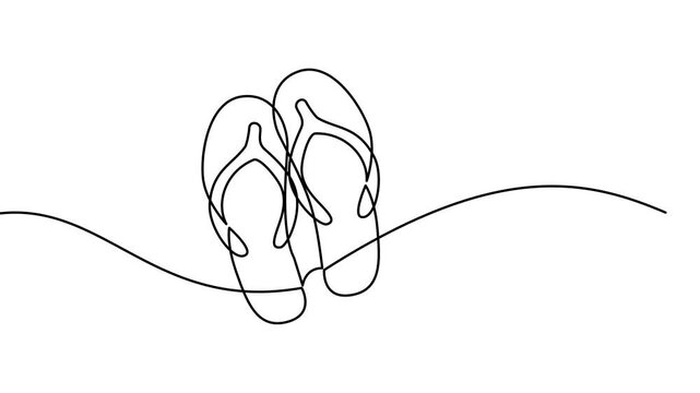 Flip Flops Line Art: Minimalist Beach Vacation Icon