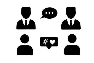 Social Communication and User Interaction Icons