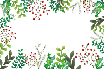 ボタニカル風水彩の草木フレーム