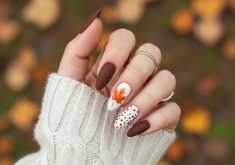 Beautiful autumn nail art designs featuring warm colors and delicate accents perfect for fall