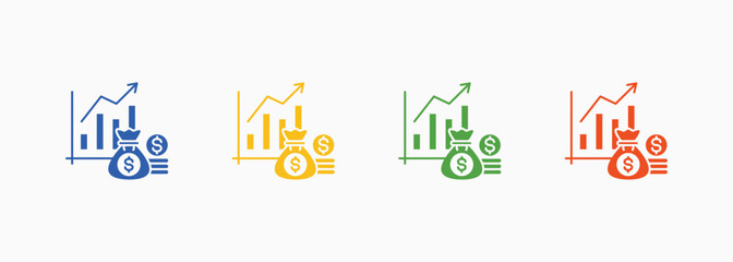 Presentation Icon Style Color Multiple Collection Set