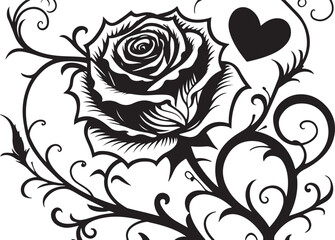 Elegant rose flower vector design showcasing detailed petals and graceful shapes