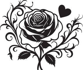 Elegant rose flower vector design showcasing detailed petals and graceful shapes