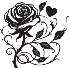 Elegant rose flower vector design showcasing detailed petals and graceful shapes