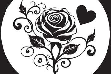 Elegant rose flower vector design showcasing detailed petals and graceful shapes