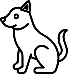 vector illustration of cartoon dog