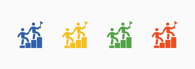 Leadership Icon Style Color Multiple Collection Set